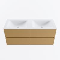 MONDIAZ VICA 120cm badmeubel onderkast Oro 4 lades. Wastafel CLOUD dubbel 2 kraangaten, kleur Talc. - thumbnail