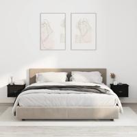 Nachtkastjes 2 st wandgemonteerd 41,5x36x28 cm zwart - thumbnail