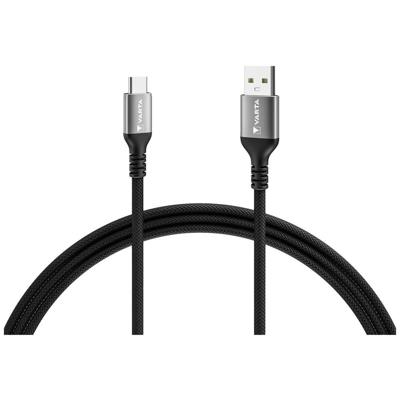 Varta 57935101111 USB-kabel USB-A stekker, USB-C stekker 2.00 m Meerdere kleuren