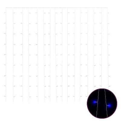 VidaXL Lichtsnoergordijn met 300 led&apos;s en 8 functies 3x3 m blauw