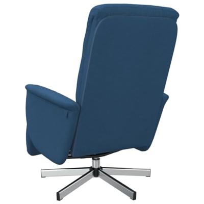 Fauteuil verstelbaar met voetensteun stof blauw