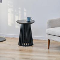 Artistiq Bijzettafel 'Nikkie' Hevea hout, 40cm, kleur Zwart - thumbnail