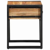 Bijzettafel met lade Bruin 40 x 40 x 50 cm Massief acaciahout - thumbnail