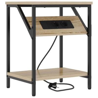 Nachtkastje 2 pcs Sonoma eiken 38 x 30 x 48 cm Bewerkt hout