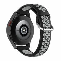 Siliconen sportbandje met gesp - Zwart + grijs - Garmin Vivoactive 6 / Vivoactive 5 / Vivoactive 3 - thumbnail
