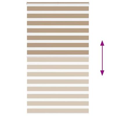 Zebra Blind 130x200 cm stofbreedte 125,9 cm polyester zandbruin
