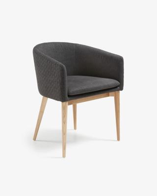 Kave Home eetkamerstoel 'Harlan' stof, kleur donkergrijs Kave Home eetkamerstoel 'Harlan' stof, kleur donkergrijs