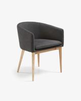 Kave Home eetkamerstoel 'Harlan' stof, kleur donkergrijs - thumbnail