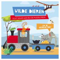 Lantaarn Publishers Boek en puzzeltrein wilde dieren - thumbnail