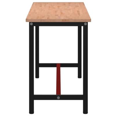 Werkbank 220x55x81,5 cm massief beukenhout en metaal