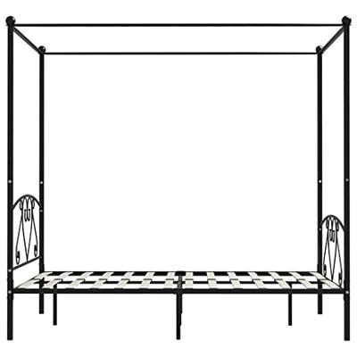 Hemelbedframe metaal zwart 160x200 cm