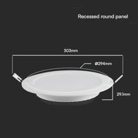 V-TAC VT-61024 78681 LED-inbouwpaneel Energielabel: E (A - G) 24 W Neutraalwit Wit - thumbnail