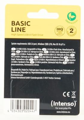 USB stick INTENSO Basic Line 32 GB Zwart Zilver 32 GB USB stick - thumbnail