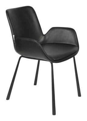 Zuiver Eetkamerstoel 'Brit' PU leer, kleur Zwart