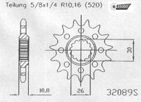 ESJOT Sprocket 520 16z racing - thumbnail