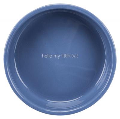 Trixie voerbak / drinkbak kat platte neus lichtblauw / wit