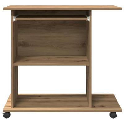 Computerbureau 80x50x75 cm bewerkt hout artisanaal eikenkleur - thumbnail