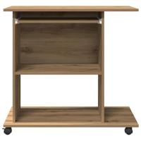 Computerbureau 80x50x75 cm bewerkt hout artisanaal eikenkleur - thumbnail