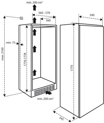 Inventum IKK1785S Inbouw koelkast zonder vriesvak Inventum IKK1785S Inbouw koelkast zonder vriesvak
