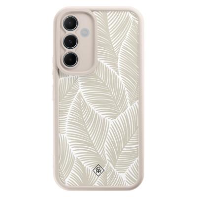 Samsung Galaxy A55 beige case - Palmy leaves beige Samsung Galaxy A55 beige case - Palmy leaves beige