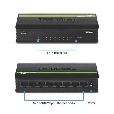 TRENDnet Greennet Ethernet Desktop plastic behuizing switch, TE100-S8