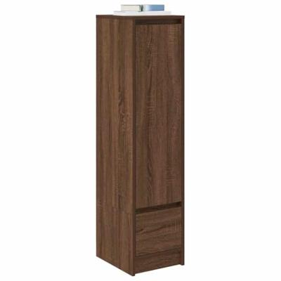 Hoge kast 29,5x34x119,5 cm spaanplaat bruin eikenkleurig
