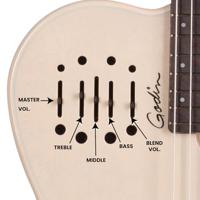 Godin Multiac Mundial Ozark Cream elektrisch-akoestische klassieke gitaar met gigbag - thumbnail