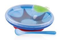 Nuby Warmhoudbord Met Zuignap 400 Ml Siliconen Blauw 2-delig - thumbnail