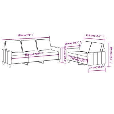 2-delige Loungeset met kussens stof taupe