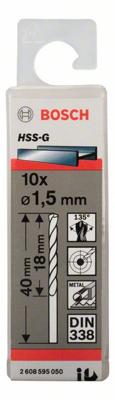 Bosch Accessoires Metaalboren HSS-G, Standard 1,5 x 18 x 40 mm 10st - 2608595050 Bosch Accessoires Metaalboren HSS-G, Standard 1,5 x 18 x 40 mm 10st - 2608595050