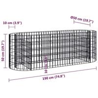 VidaXL Gabion plantenbak verhoogd 190x50x50 cm gegalvaniseerd ijzer - thumbnail