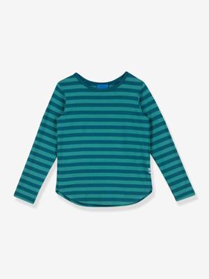 Gestreept T-shirt met lange mouwen voor meisjes MERISILLI FINKID oceaanblauw