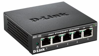 D-Link DES-105 Netwerk switch 5 poorten 100 MBit/s D-Link DES-105 Netwerk switch 5 poorten 100 MBit/s