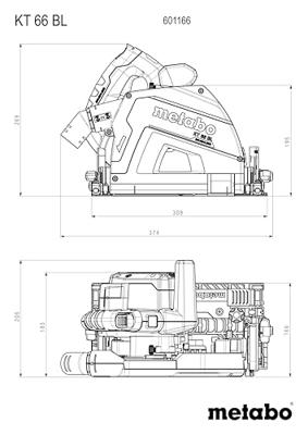 Metabo KT 66 BL Invalcirkelzaag | 1200W | 165 mm | metaBOX 340 - 601166500