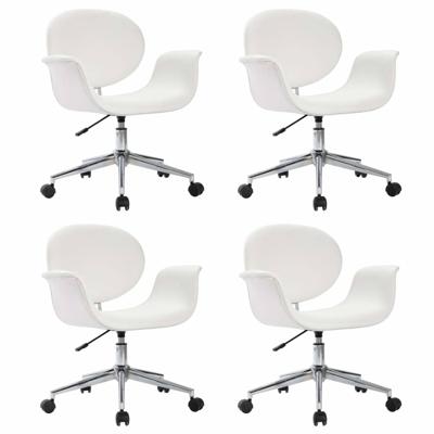 Eetkamerstoelen draaibaar 4 st kunstleer wit