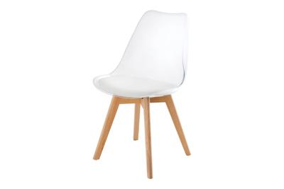 Design Stoel SCANDINAVIA MEISTERSTÜCK transparant wit kunststof beukenhout naturel - 44164