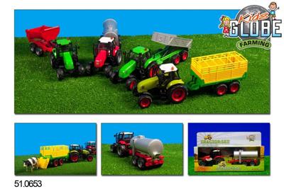 Kids GLOBE tractor met aanhanger licht & geluid 1:32 Kids GLOBE tractor met aanhanger licht & geluid 1:32