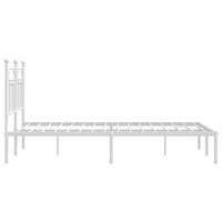 Bedframe met hoofdbord metaal wit 140x190 cm - thumbnail