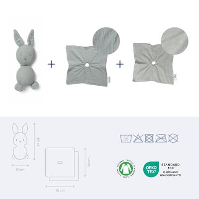 doomoo You&Me Baby Trooster - Omkeerbaar en geruststellend dekbed - Voorzien van 2 lichamen om de geur van de ouders te transporteren, groen