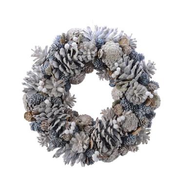 Krans dennenappel glitter Ø34x9cm