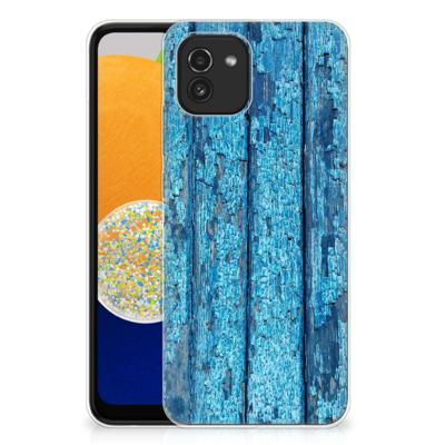Samsung Galaxy A03 | Bumper Hoesje | Wood Blue