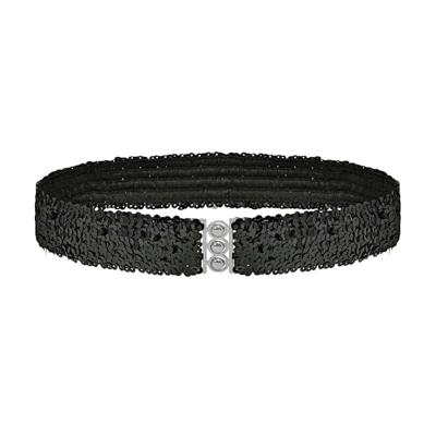 Riem pailletten zwart