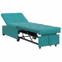 Slaapbank Turquoise 67 x 194 x 38 cm Fluweel - thumbnail