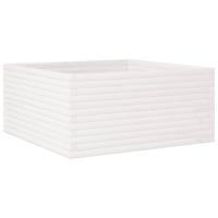 Plantenbak 100x100x46 cm massief grenenhout wit - thumbnail