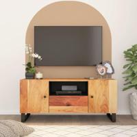 Tv-meubel 105x33,5x46 cm massief acaciahout en bewerkt hout - thumbnail