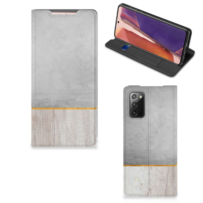 Samsung Galaxy Note20 Book Wallet Case Wood Concrete Samsung Galaxy Note20 Book Wallet Case Wood Concrete