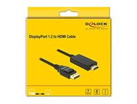 Delock 85317 DisplayPort-kabel DisplayPort / HDMI Aansluitkabel DisplayPort-stekker, HDMI-A-stekker 2 m Zwart Vergulde steekcontacten, Verdraaid, Afgeschermd - thumbnail