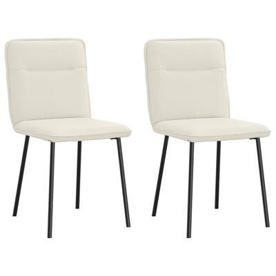 Eetkamerstoelen 2 st fluweel crmekleurig