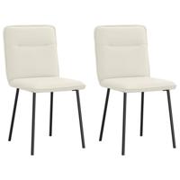 Eetkamerstoelen 2 st fluweel crmekleurig - thumbnail