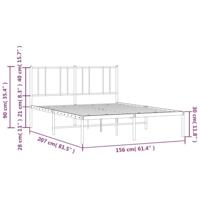 Bedframe met hoofdbord metaal wit 150x200 cm - thumbnail